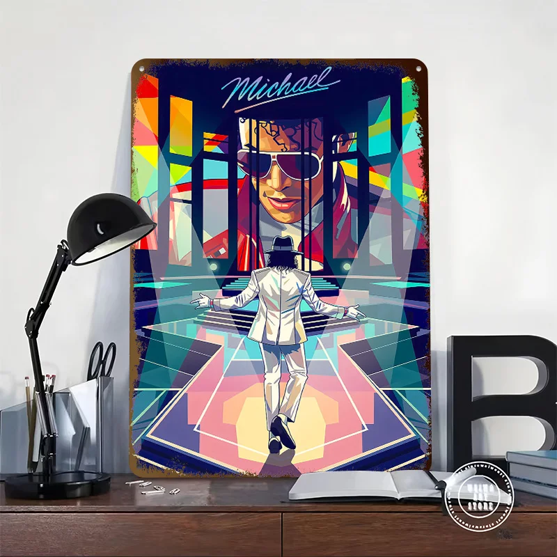 Michael Jackson Poster Retro 3D Printed Metal Signs Customized Wall Hanging Gift for Custom Plate Gaming Decoration Room House