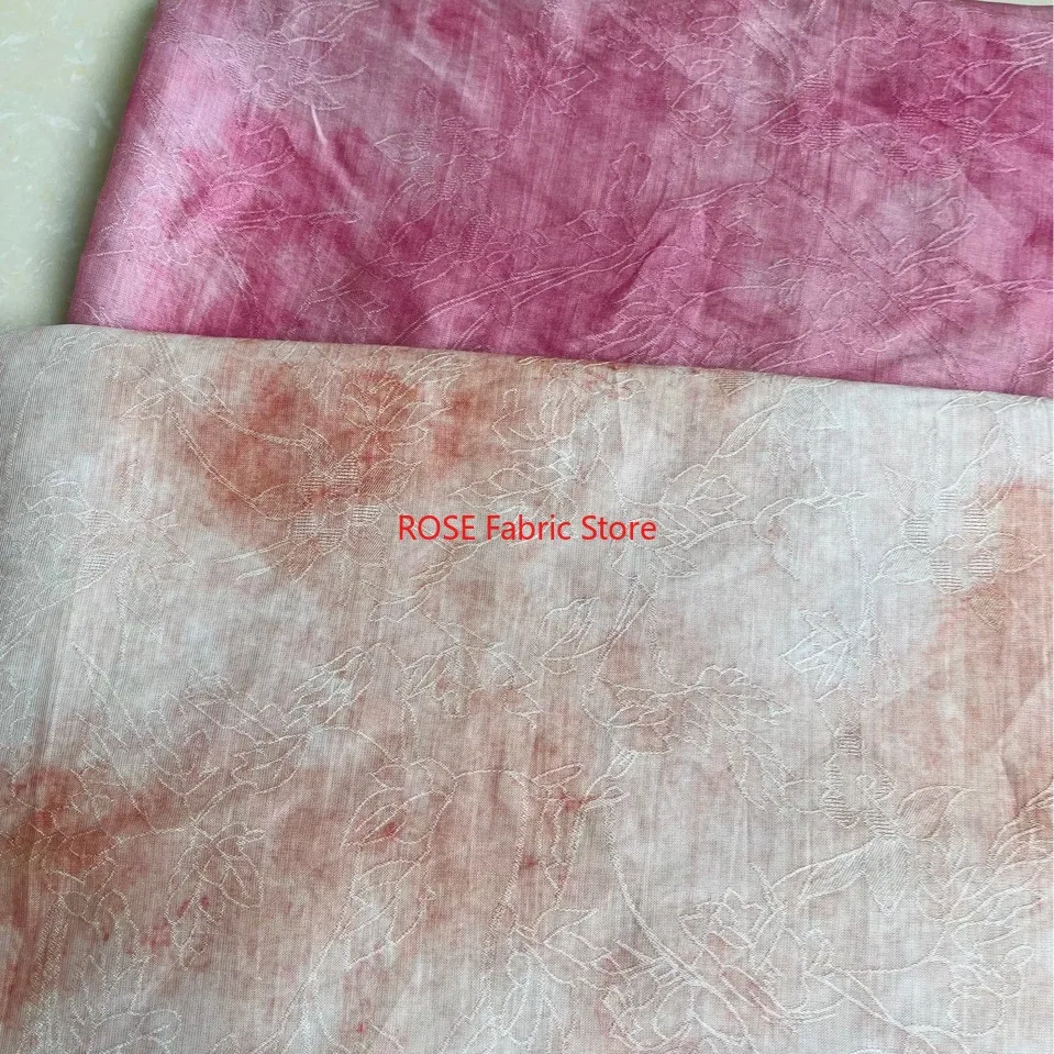 1 Meter Classic Silk Dyed Jacquard Fabric Spring Summer Dress Cheongsam Hanfu Handmade Sewing Fabric