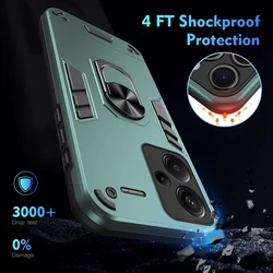 For Xiaomi Redmi Note 13 Pro Plus 5G Case Shockproof Armor Case For Redmi Note 13 Pro+ Car Magnetic Holder Ring Protect Cover