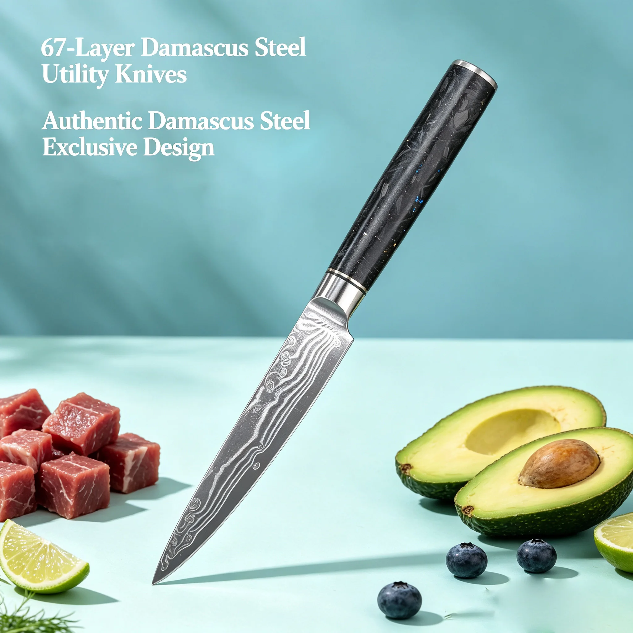 Damascus Steel 67 layers Kitchen Knives Utility Knives Chef Knife Vegetable Meat Fruit Cutting Slicing Knifes Kitchen Essentials