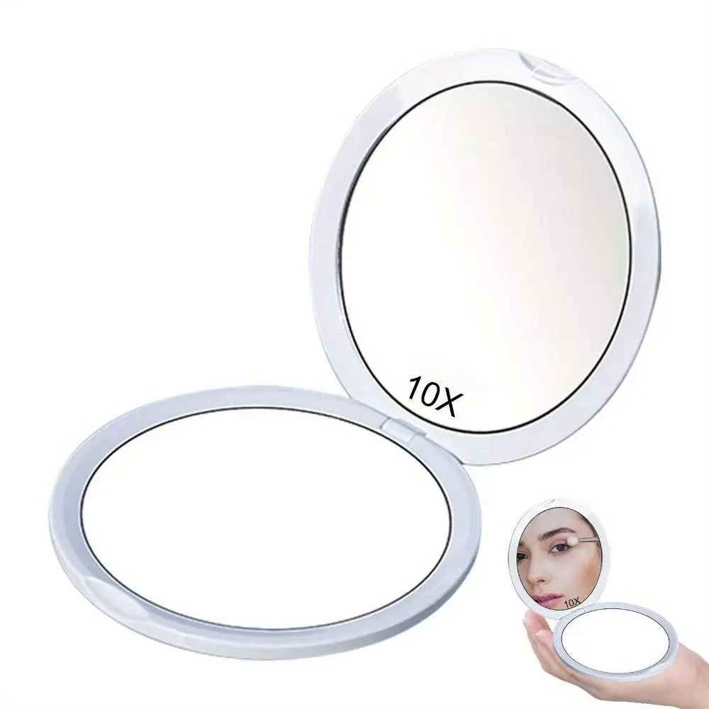 10cm Small Acrylic Compact Magnifying Mirror Mini Plastic Pocket Mirrors with Magnification 10x 20x 30x