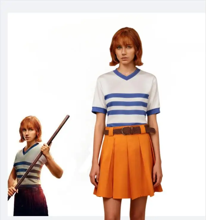

Anime Movie Nami Cosplay Costume Daily Women's Short Dress Full Set for Carnival Unifrom Outfits Role Play Nami Suit