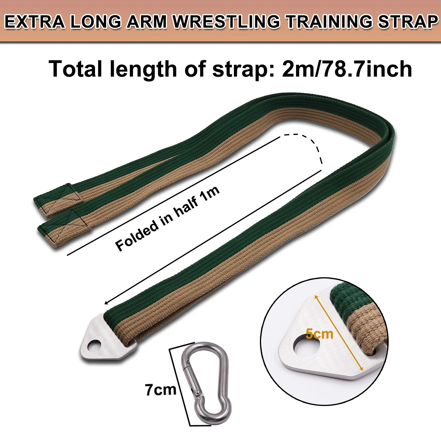 Multifunction Arm Wrestling Pronation Belt Strap, with Stainless Steel Triangle Buckle - 79