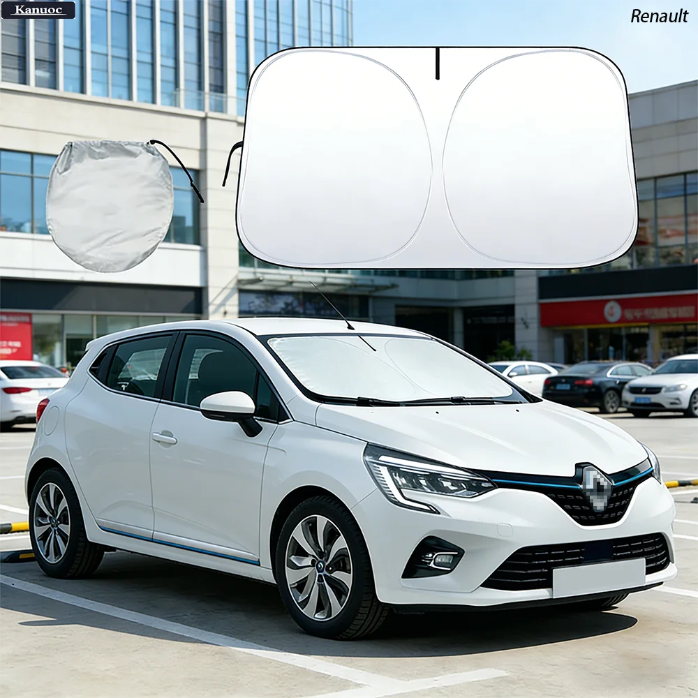 Car Windshield Sun Shade For Renault Clio 2 3 4 5 2012-2025 Sunshade Sun Visor Protector Blocks UV Rays