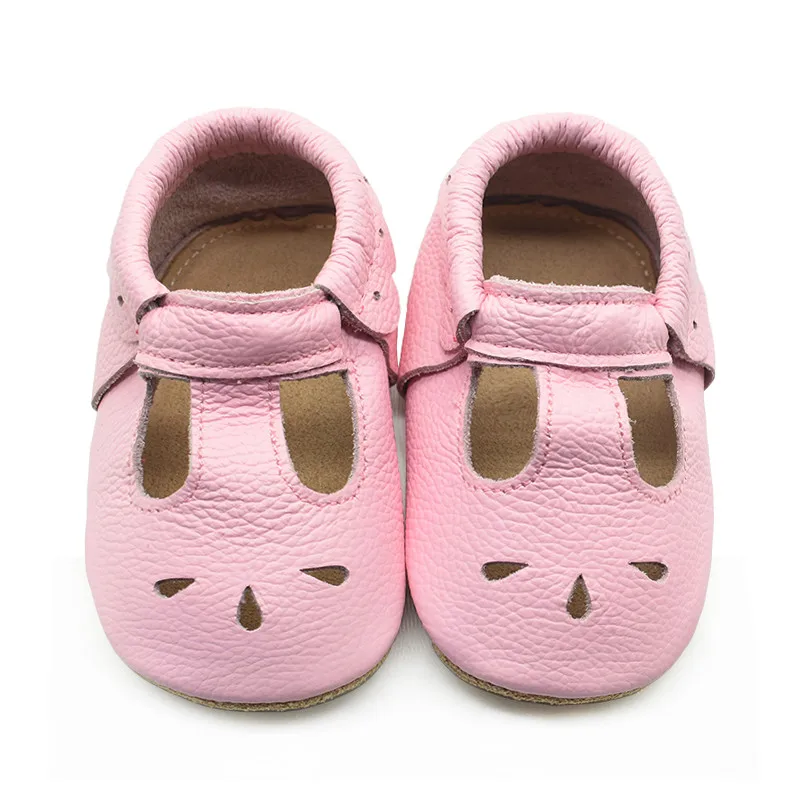 Leather Baby Sandals Baby Shoes Soft Soled Non-slip First Walker T-Bar Summer Crib Casual Boys Girls Moccasins Fit 0-24Month