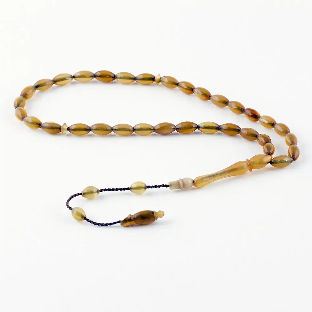 Barley Cut Horn Prayer beads 4 mm