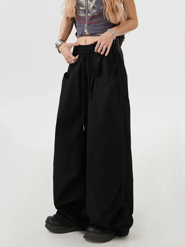 Y2K Streetwear Cargo Pants Women High Waist Vintage Loose Straight Trousers Harajuku Hip Hop Retro American Wide Leg Pants