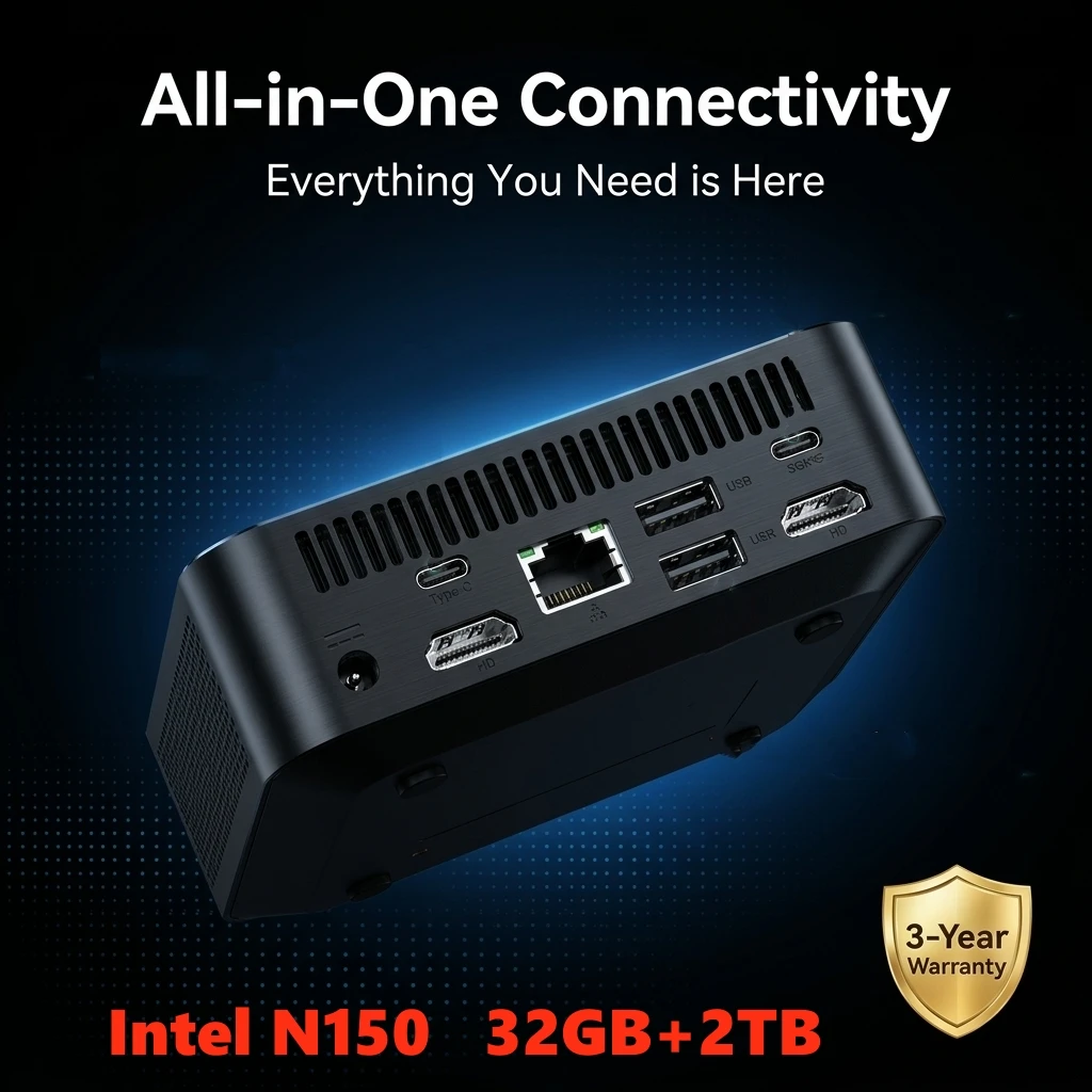 LENO Mini PC Intel N150 Intel Core i3 Windows 11 Wifi 6 BT5.2 Portable Desktops Multifunction all-in-one machine Gaming Computer