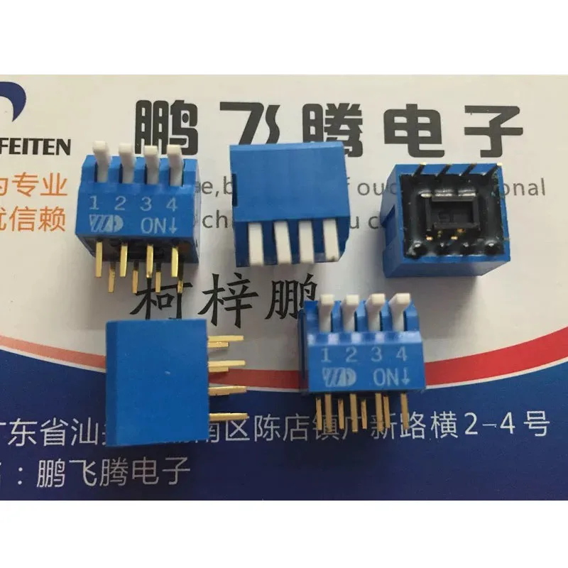 

6pcs/lots High Quality Original Dip Switches 4 Position Piano Key Side Toggle Coding 4P Direct 2.54mm Pitch Blue