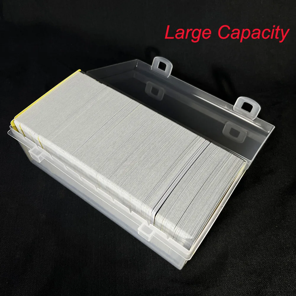 Clear Plastic Compartmentalized Organizer Box Holds 550+ Game Cards Storage Box with Adjustable Divider for PTCG/MGT Cards