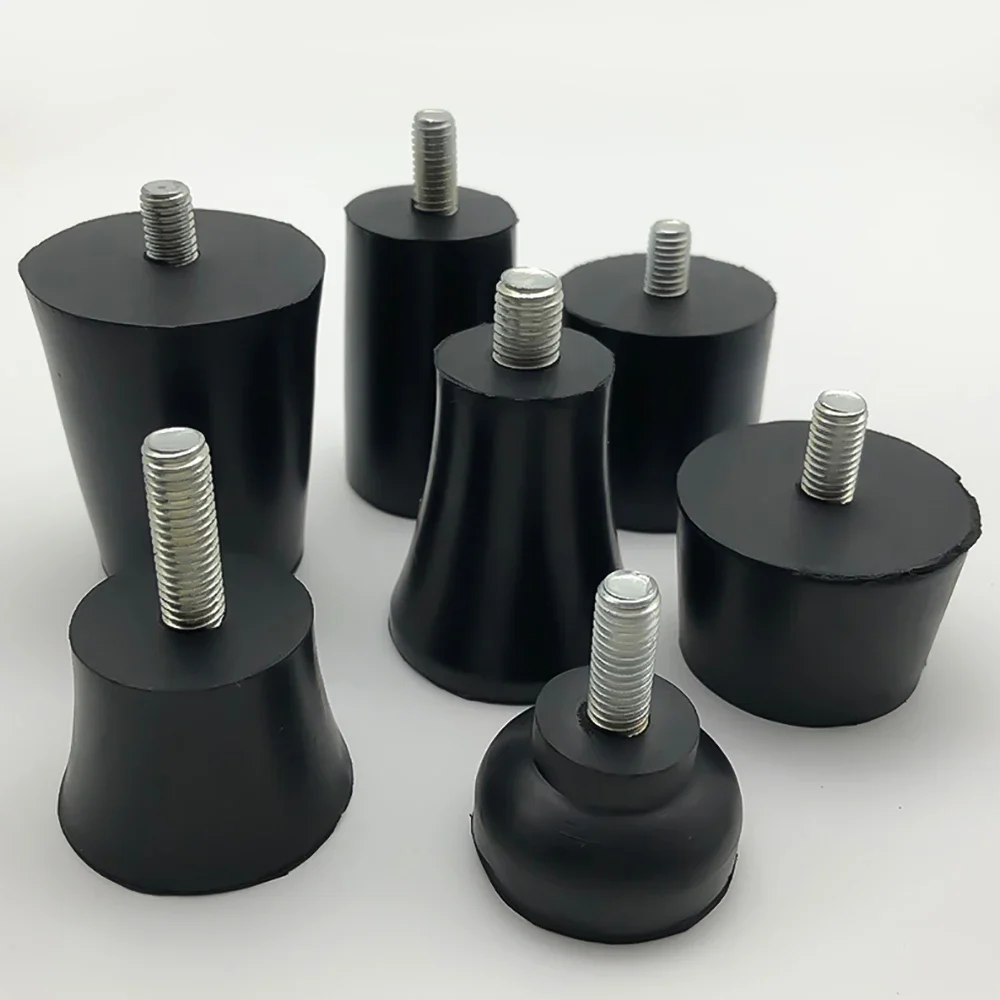 4Pcs M6 M8 Rubber Adjustable Feet Pad With Screw Table Chair Balck Leveling Foot Pad Furniture Leg Anti-shock Protecti