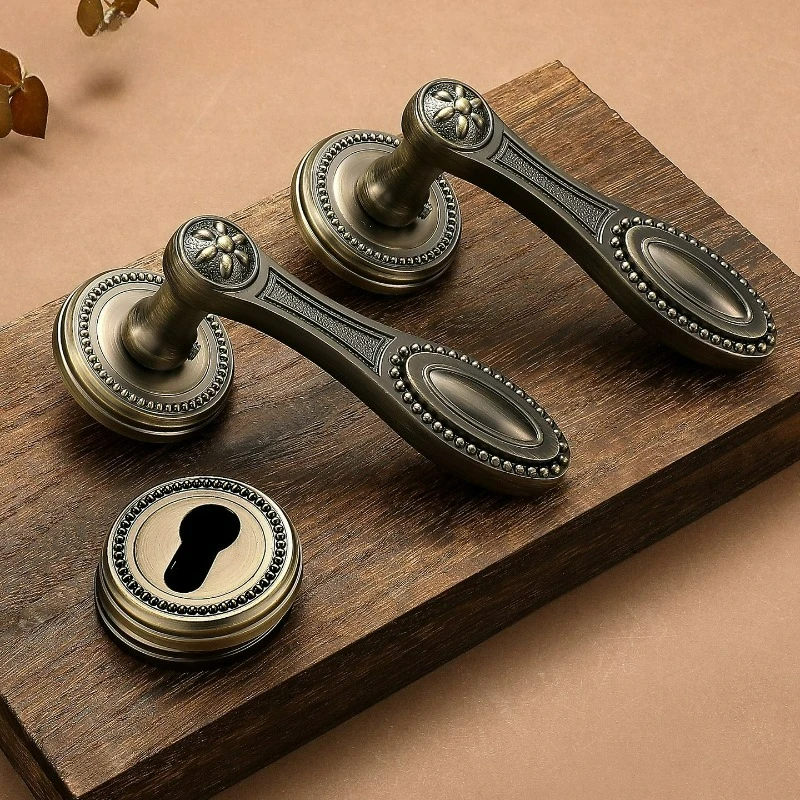 Retro American Style Interior Door Lock, Zinc Alloy Bedroom, Office, Conference Room, Silent/magnetic Door Lock