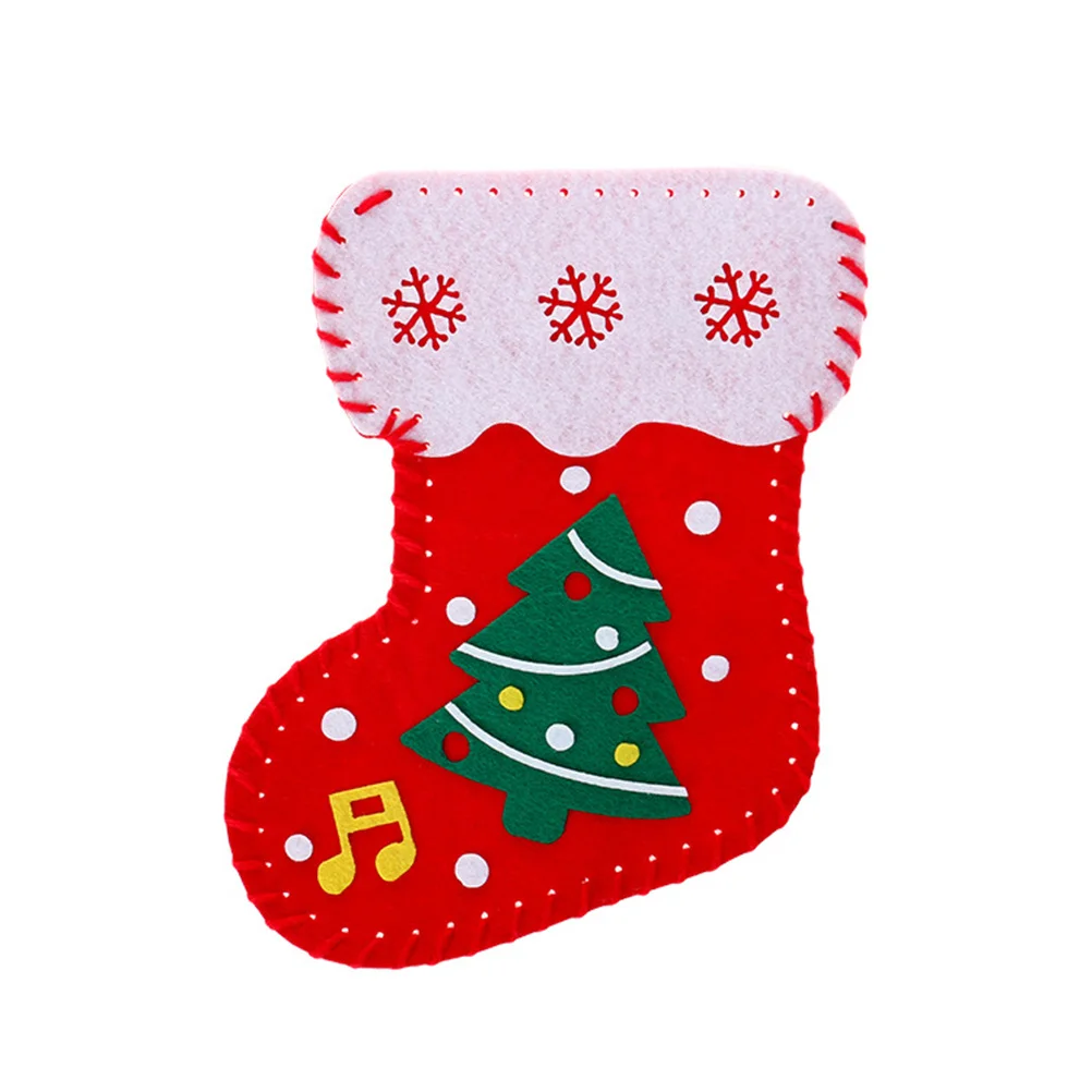3Pcs Christmas Stocking Making Kit Non-Woven Fabric DIY Materials Set Creative Hanging Bag Educational Kids Craft Parent Child