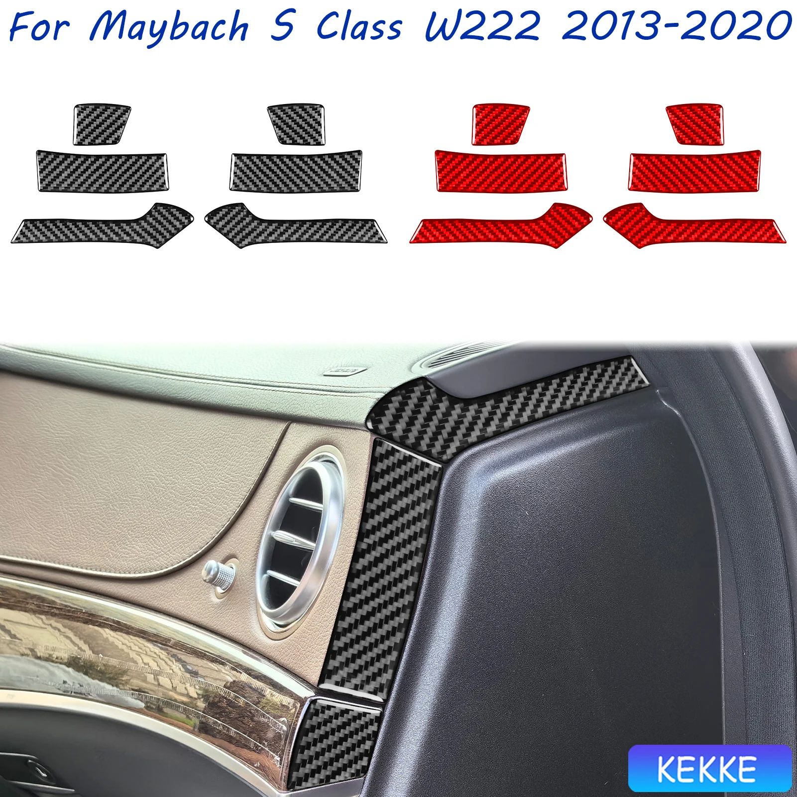 

For Mercedes Benz Maybach S Class W222 2013-2020 Auto Front Groove Side Trim Carbon Fiber Decorative Car Accessory Stickers