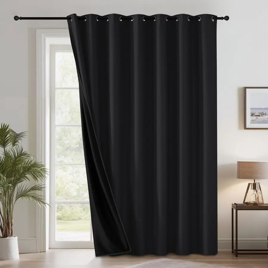 

100 Blackout Room Divider Curtains for Sliding Glass Door, Extra Wide Thermal Insulated Privacy Curtains for Bedroom Patio Door