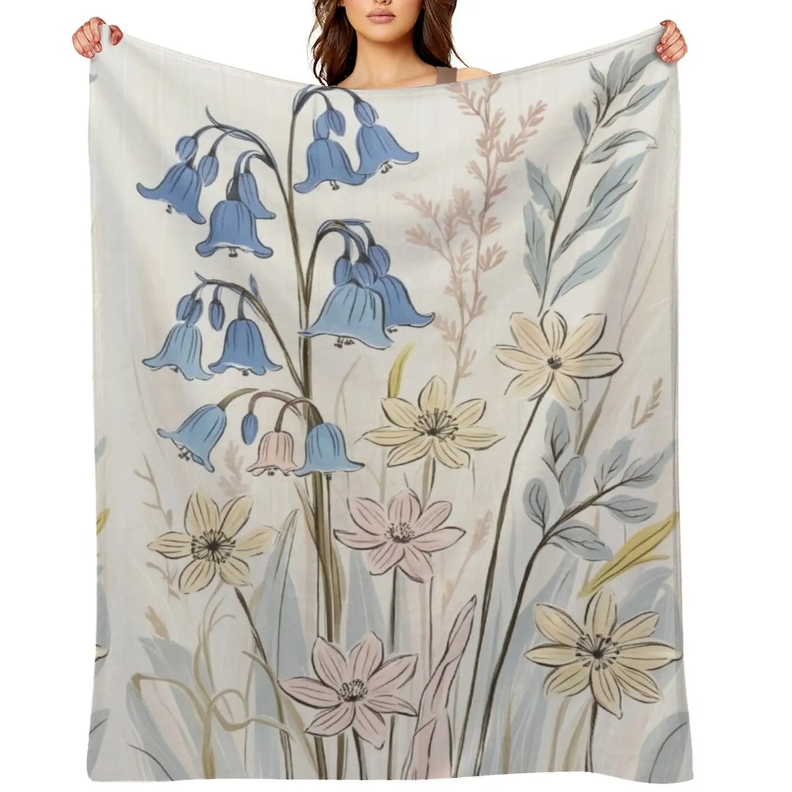 

Scandinavian bluebells Throw Blanket Sofa Sofa Quilt Bed covers Hair Blankets
