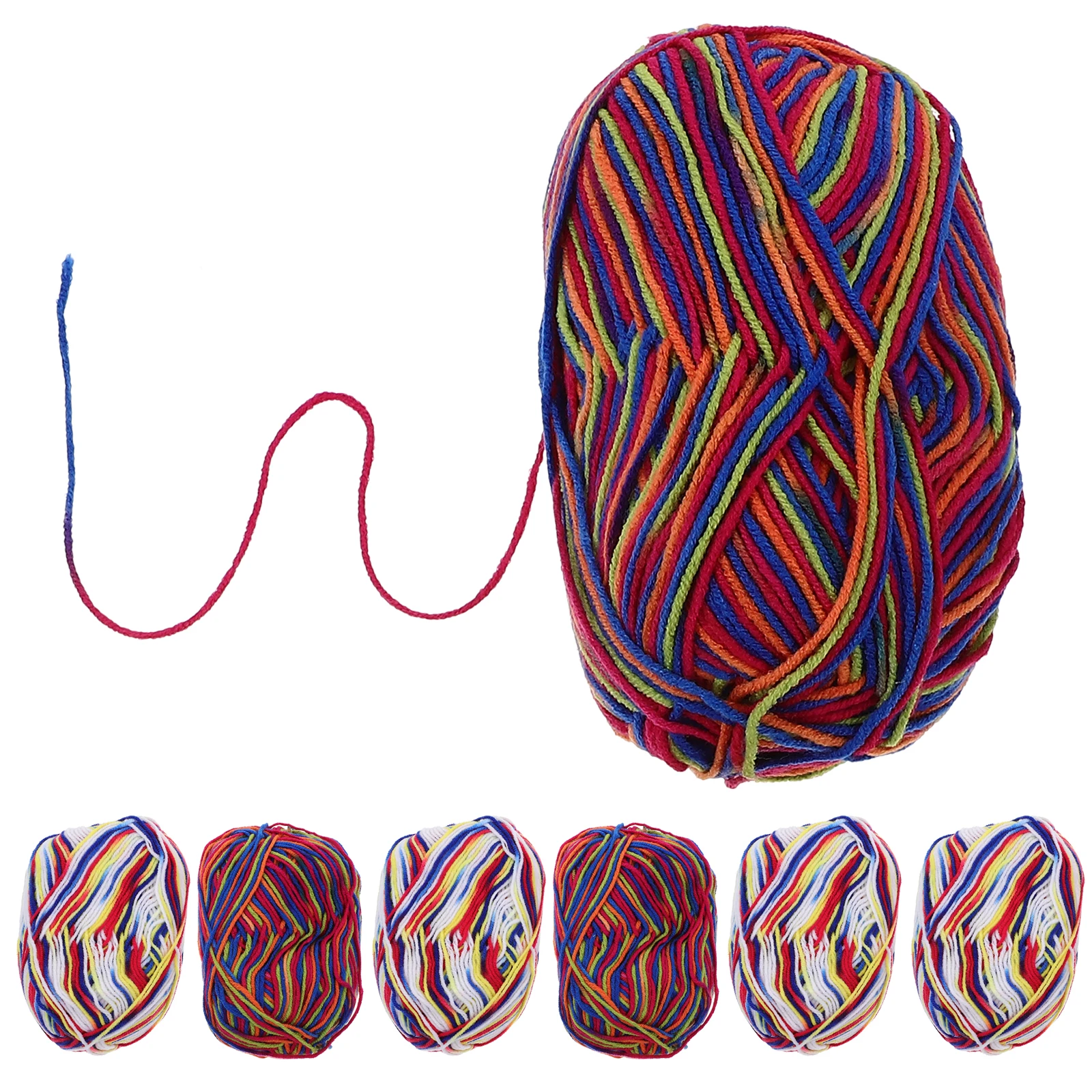 

7 Pcs Milk Cotton Yarn Rainbow Crochet Colorful for Crocheting Blankets Knitting