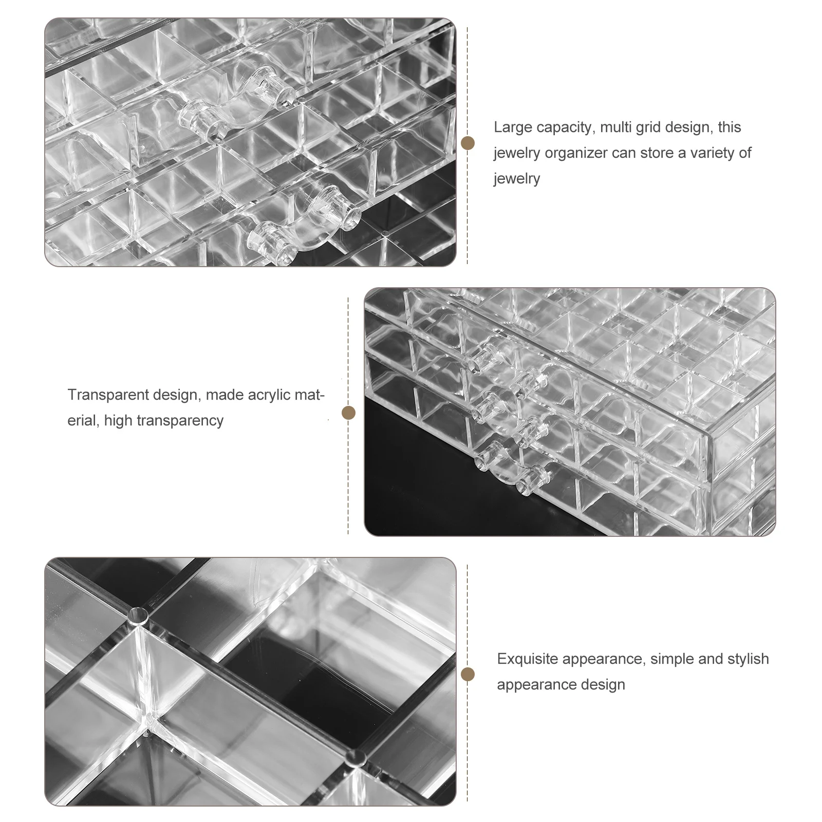 72 Grids Acrylic Jewelry Organizer Clear Earring Storage Transparent Display Multi-Function Bead Organizer Earring Storage