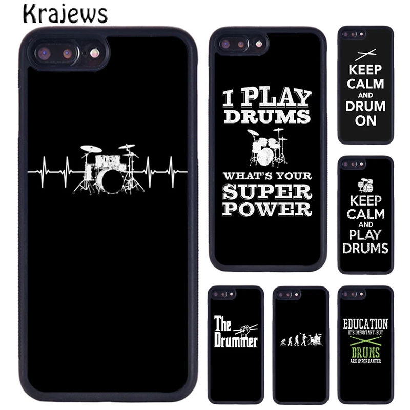 Krajews Musical Instrument Drum Phone Case Cover For iPhone 16 14 plus X XR XS 11 12 13 pro max