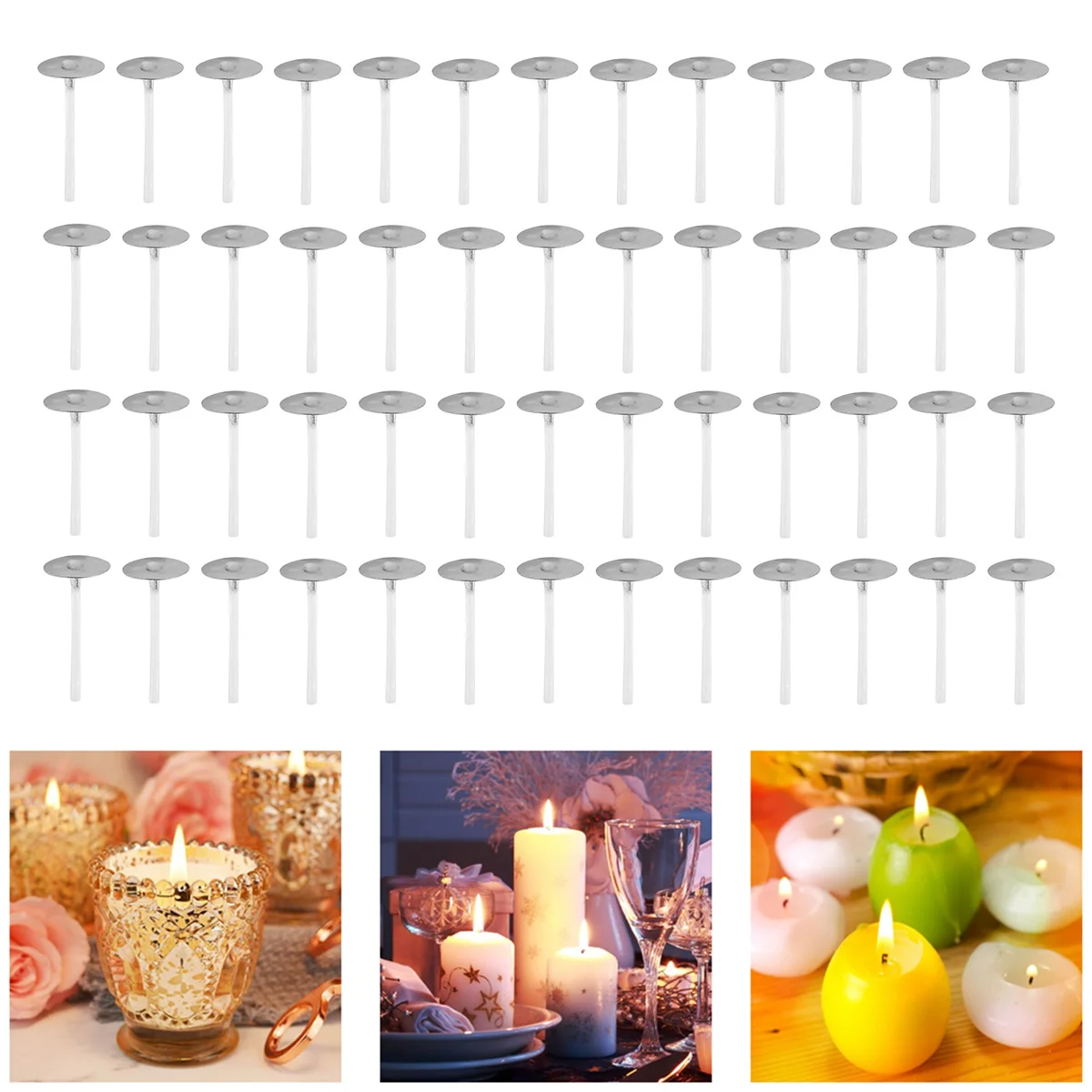 High-end 1000Pcs/Lot Candle Wicks 1 Inch Low Smoke Candle Wick with Metal Tabs Tea Light Wicks for Candle Making