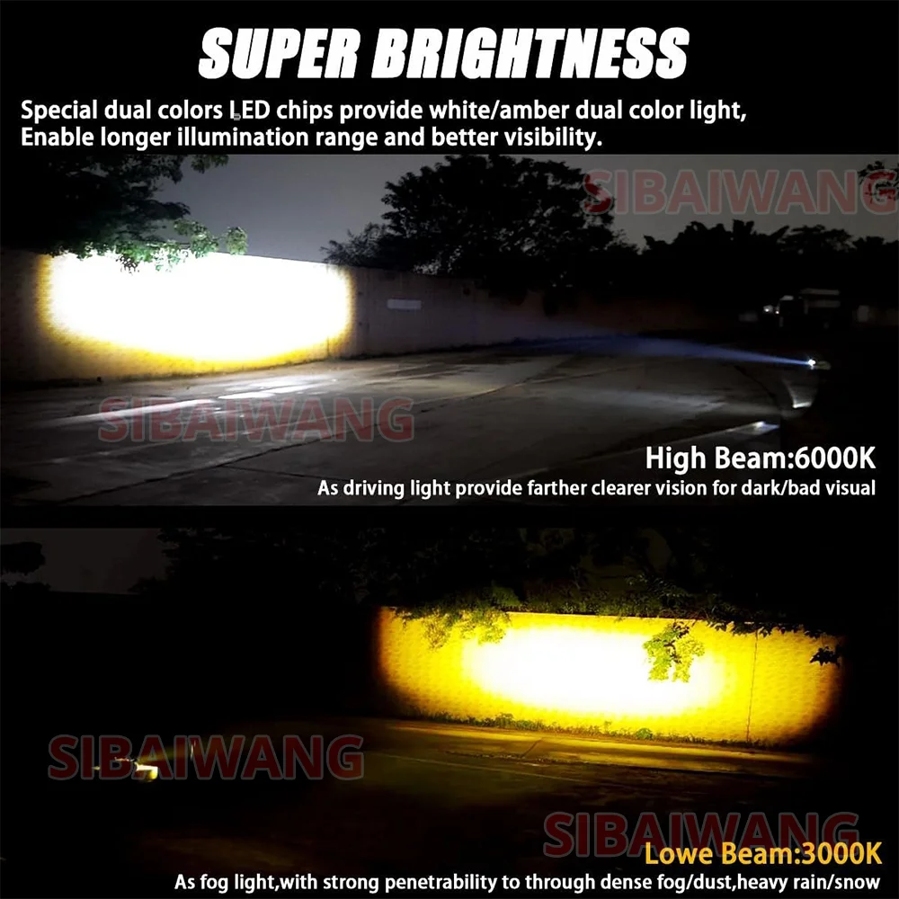 High Power Led Spotlight with Fan for Motorcycle 200W 12V 24V Moto LED Headlight Fog Light Work Lights Accessories for SUV ATV