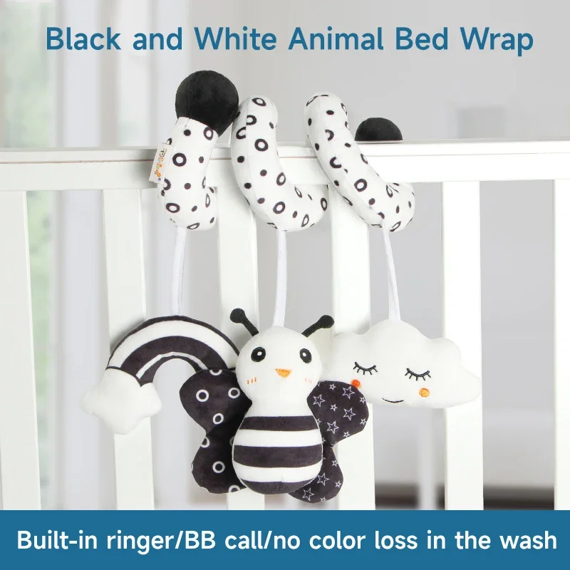 Bebê pendurado brinquedos bebê espiral de pelúcia cama brinquedo assento de carro brinquedo 0-6-12 meses chocalhos recém-nascidos bb squeaker interação sensorial brinquedos presentes