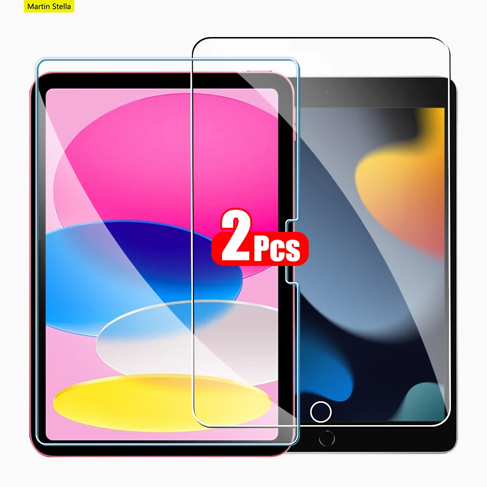 2 قطعة واقي للشاشة من الزجاج المقسى لجهاز iPad 10th الجيل 9th 8th 7th 6th 5th 10 9 8 7 6 5 4 3 2 10.9 10.2 9.7 فيلم