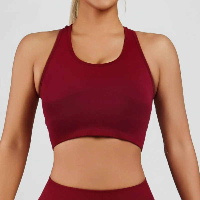 Women's Tanki Women's High Support Sports Bra Fashion Crisscross Back Yoga Crop Top Trendy Racerback Workout Tank Top for Gym