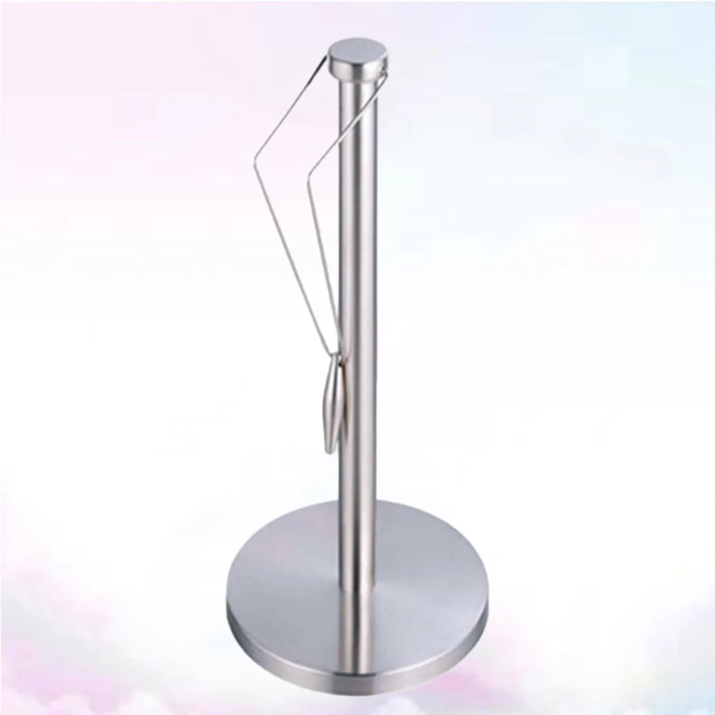 

Multifunction Standing Paper Holder Stainless Steel Kitchen Tissue Holder Countertop Anti-Slip Simply Tear Roll Contemporary Pap