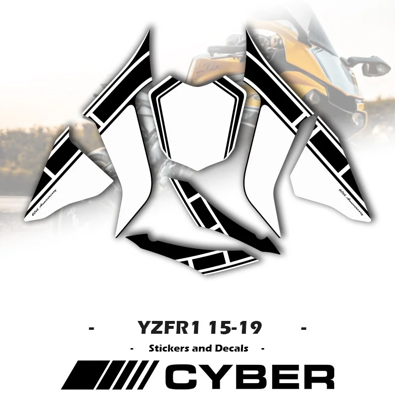 For Yamaha YZF-R1 YZF R1 2015-2019 Motorcycle Parts Fairing Sticker Full Vehicle R1 60th Anniversary Special view 2
