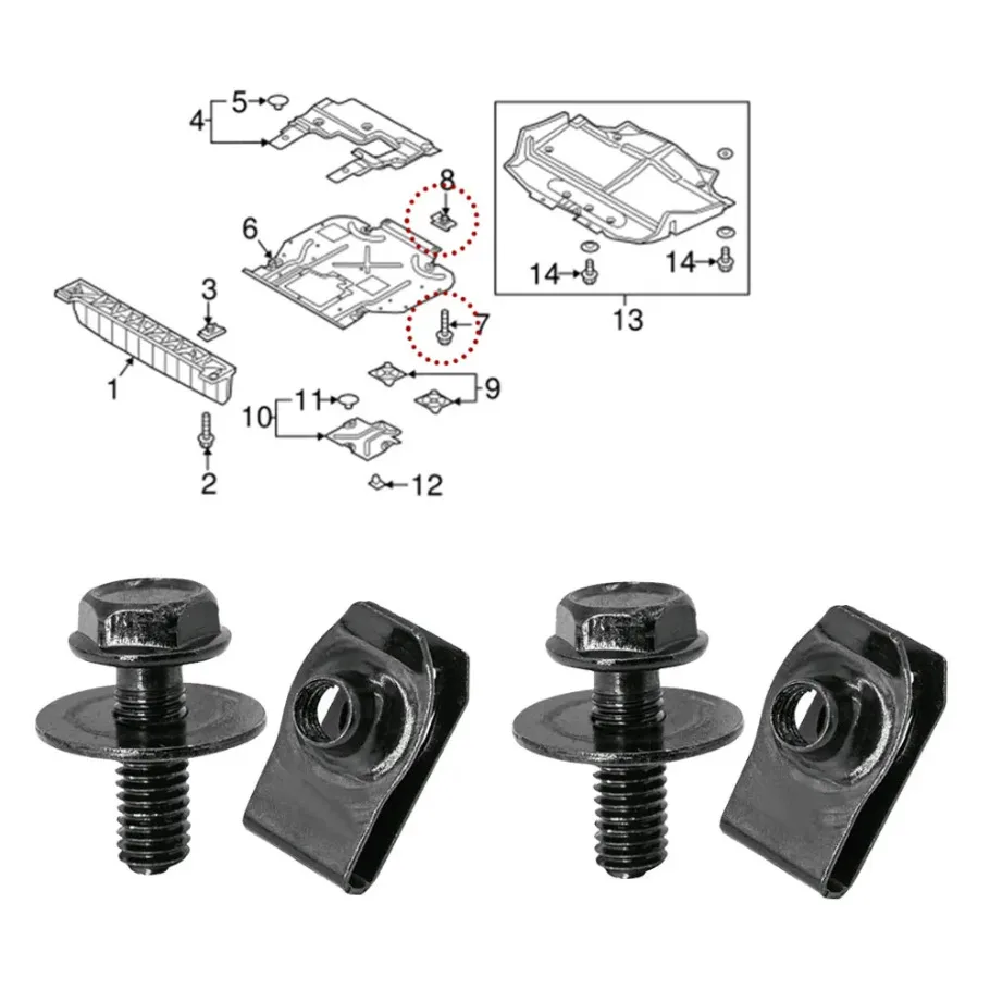 Car Bumper Fender Retainer Car Engine Cover Fastener Clips Car Mudguard Liner Clip for Toyota Audi A4 B6 Honda Nissan Ford Focus