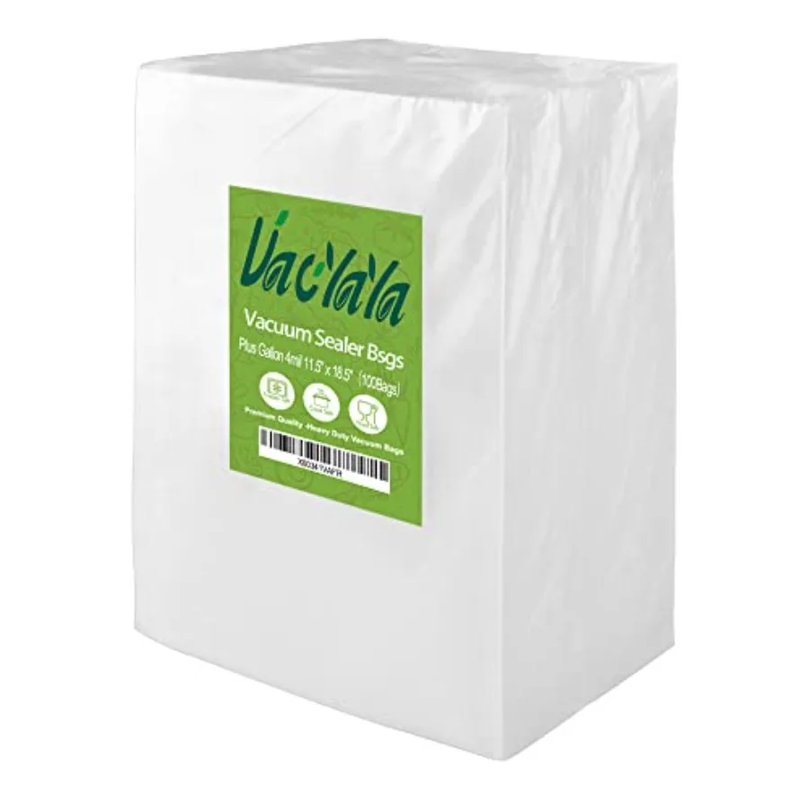 

100 Plus Gallon 4mil 11.5" x 18.5" Thick Vacuum Sealer Freezer Storage Machine Bags for FoodVac Seal a Meal Bags with BPA Free