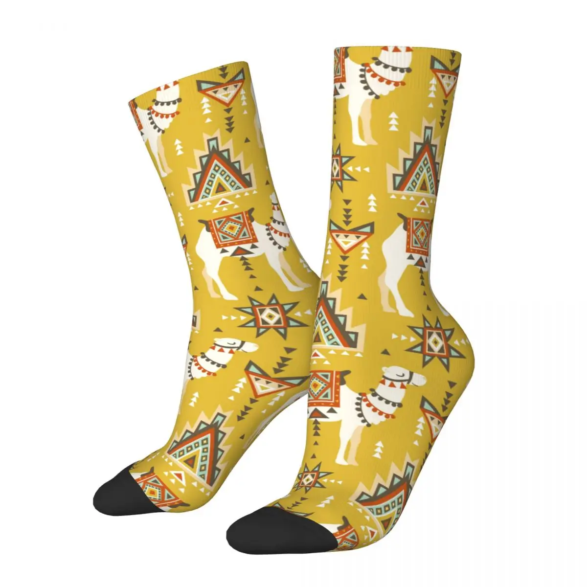 Funny Men's Socks Camels Boho Design Retro Harajuku Hip Hop Casual Pattern Crew Crazy Sock Gift Printed