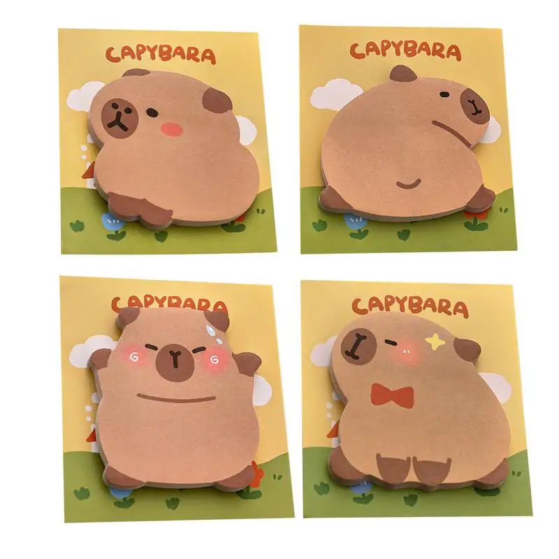 2024 K-awaii Capybara Bear Animals Memo Pad N Times Sticky Notes To Do List Planner Sticker Notepad Gift Stationery Decor