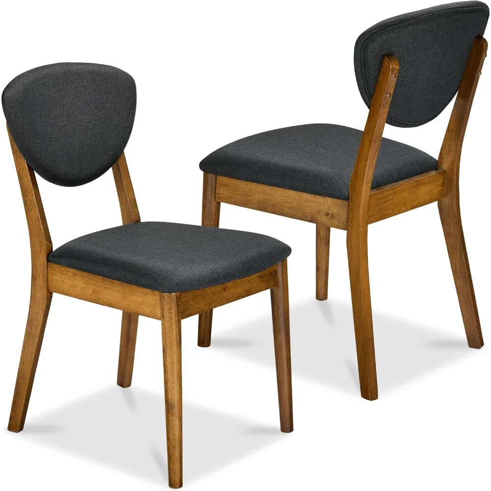 

Products Dining Chairs Set of 2, Mid-Century Modern Upholstered Wood, Armless w/Seat Cushion, Padded Backrest