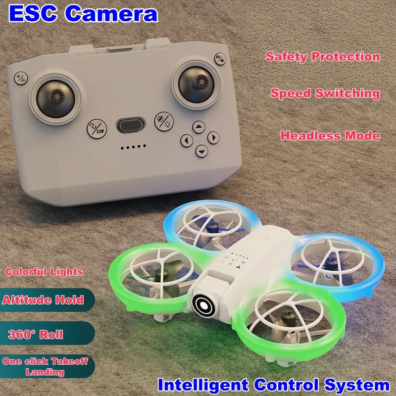 360° Roll ESC Camera Drone Intelligent Control System Headless Mode Speed Switching Safety Protection Quadcopter RC Drone Toys
