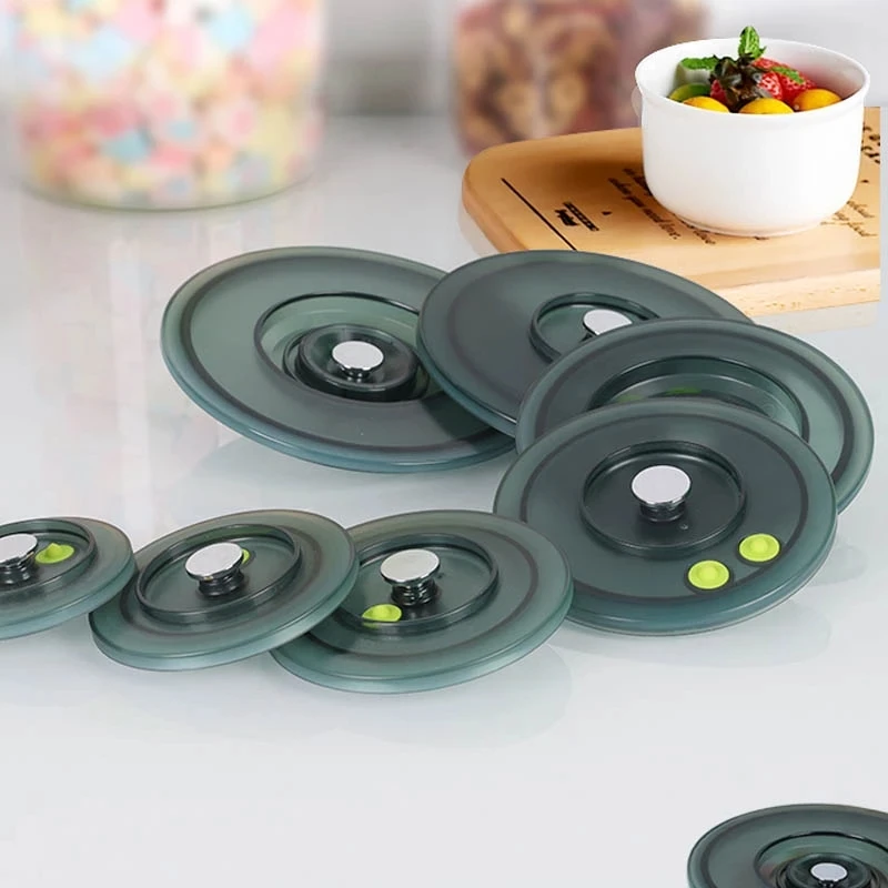 

Vacuum Lid for Container Fresh Keeping Lid Reusable Vacuum Sealing Lids BPA -Free Reusable Vacuum Lid with Pump Keep Food Fresh