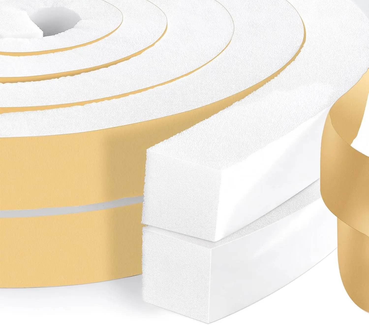 

High Density Foam Tape for Window AC Seal, 1x1 Inch Thick Stripe, Weather Stripping for Doors and Windows Insulation, White