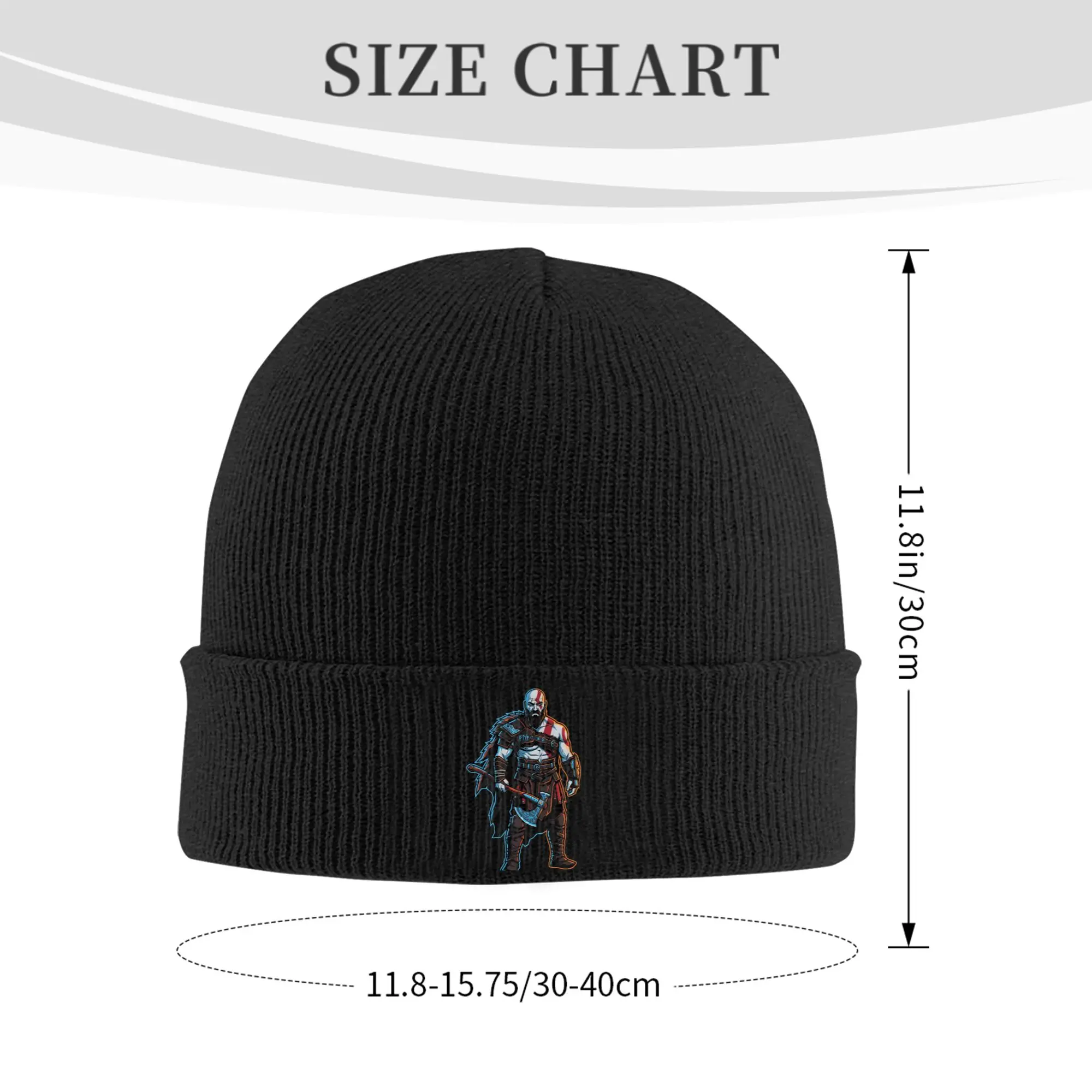 Unisex Knit Beanie Kratos God of War Vector Gaming  Merch Warm Knitted Caps  Bonnet Knit Hat