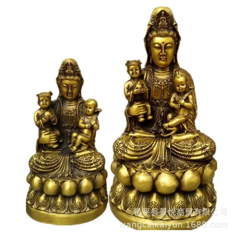 Ornament, Brass Statue for Decoration, Southern Sea Guanyin, Home Decorative Craft