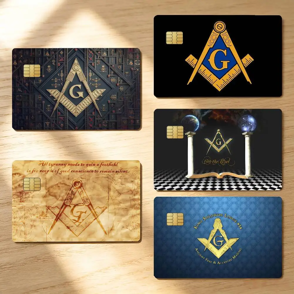 The Freemason Credit Skin Cover Card Stickers 4PCS Film Bus Pass Front Decoration Bank Debit Waterproof