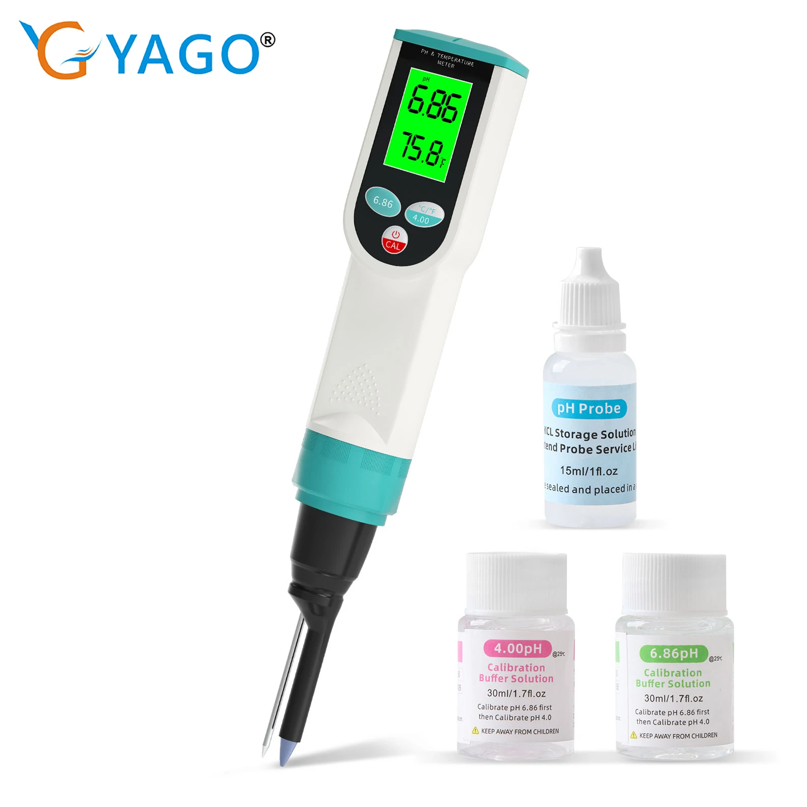 Testador Digital de ph de Alimentos Termômetro à Prova Dágua Alta Precisão Carne Queijo Massa Medidor de ph Kit para Levedura Salsicha Jam Sushi