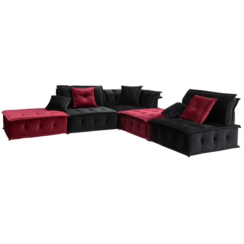 Fabric Nordic Sectional Sofa Luxury Velvet Living Room Sofa Minimalist Sofa Sofas Para El Hogar Interior Decoration