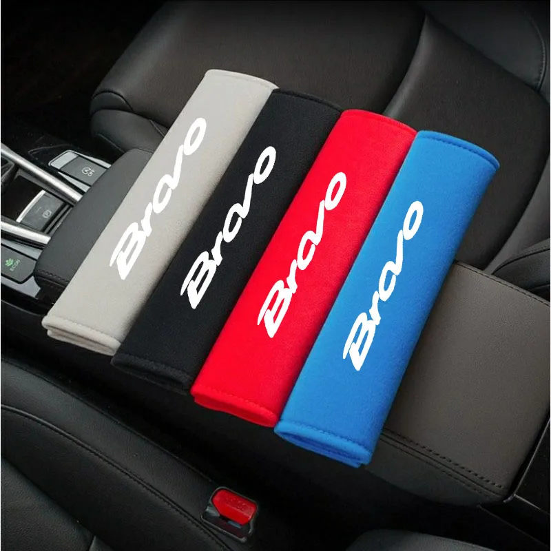 2pcs Car Seat Belt Cover Shoulder Pads Auto Interior Decoration Accessories For FIAT BRAVO Car Accessories