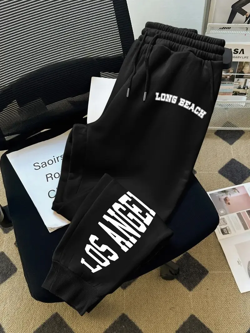 

The new men's trousers for Spring and Autumn 2025 are comfortable soft casual and fashionable featuring letter prints