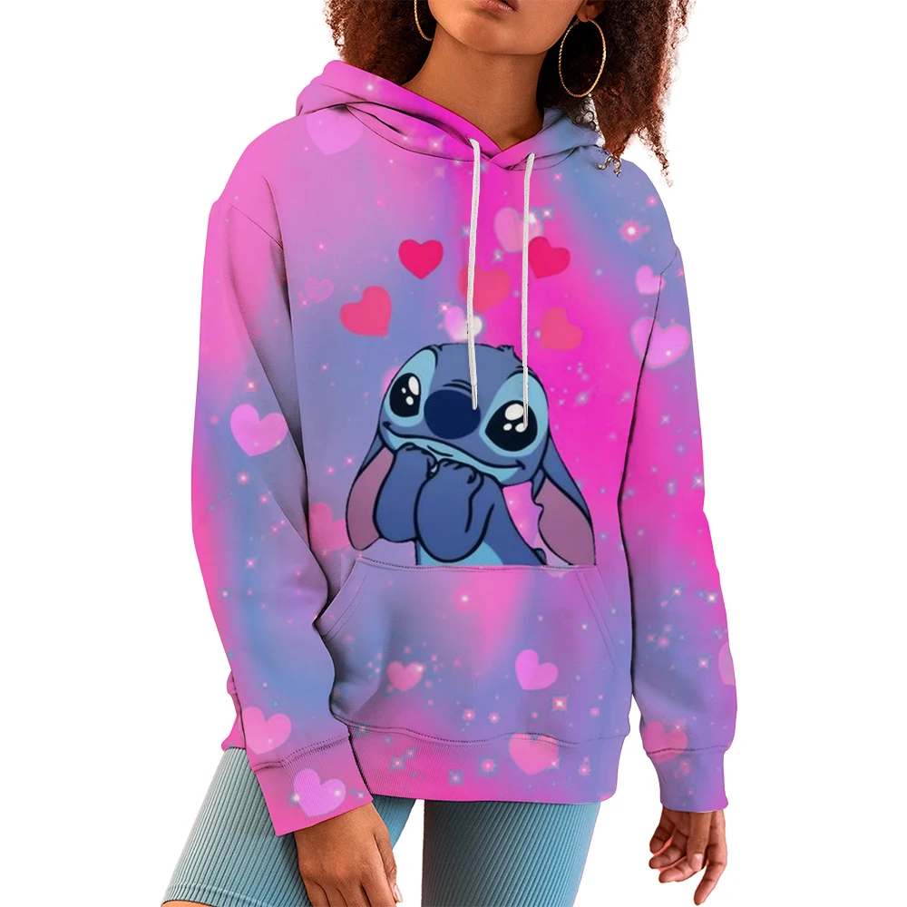 Hot Sale Kawaii Funny Disney Stitch Hoodie Women And Man Cartoon Clothes Lilo and Stitch Sweatshirt Manga Hoody Baby Casual Top