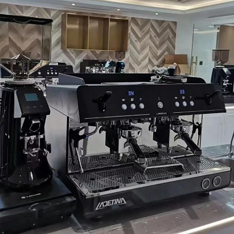 Commercial Espresso Coffee Machine 12L Copper Boiler Heat Exchanger E61 Brewing Head 240 Cups Per Hour For Cafe