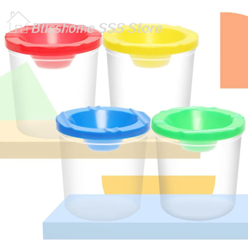 【S】Painted Art Pen Washing Cup Plastic Transparent Multifunctional Pen Washing Bucket Watercolor Paint Painting Pen Washing