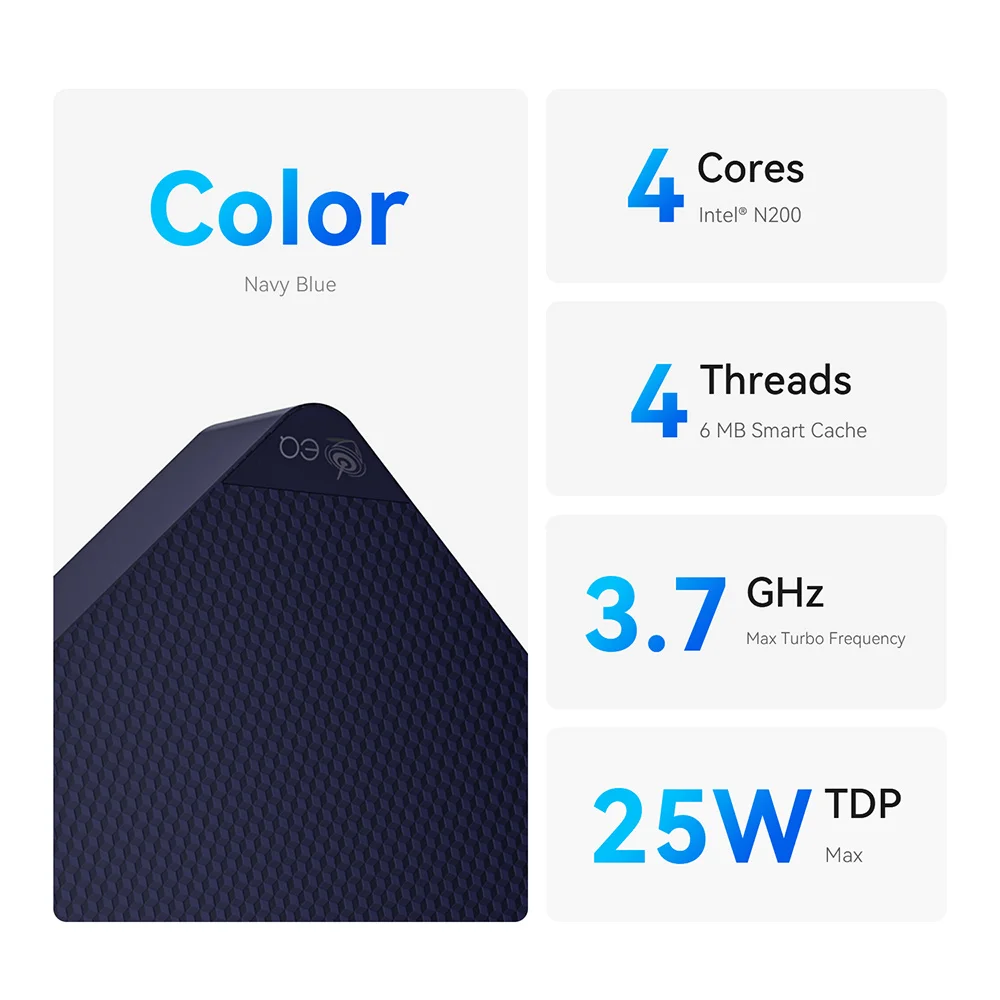 Мини-ПК N200 Beelink EQ13, Intel N10016G DDR4 500G SSD, поддержка 4K Dual HDMI WIFI6, тихий офисный настольный компьютер, обновление с EQ12