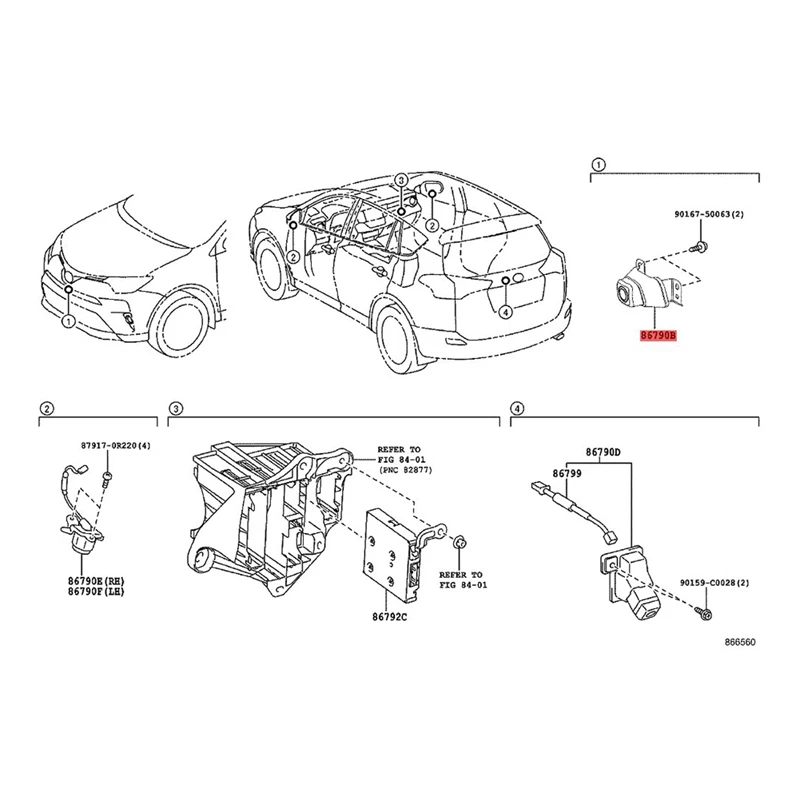 86790-0R040 Surround Front View Camera Assembly With Bracket For Toyota RAV4 2013-2019 86790-0R041